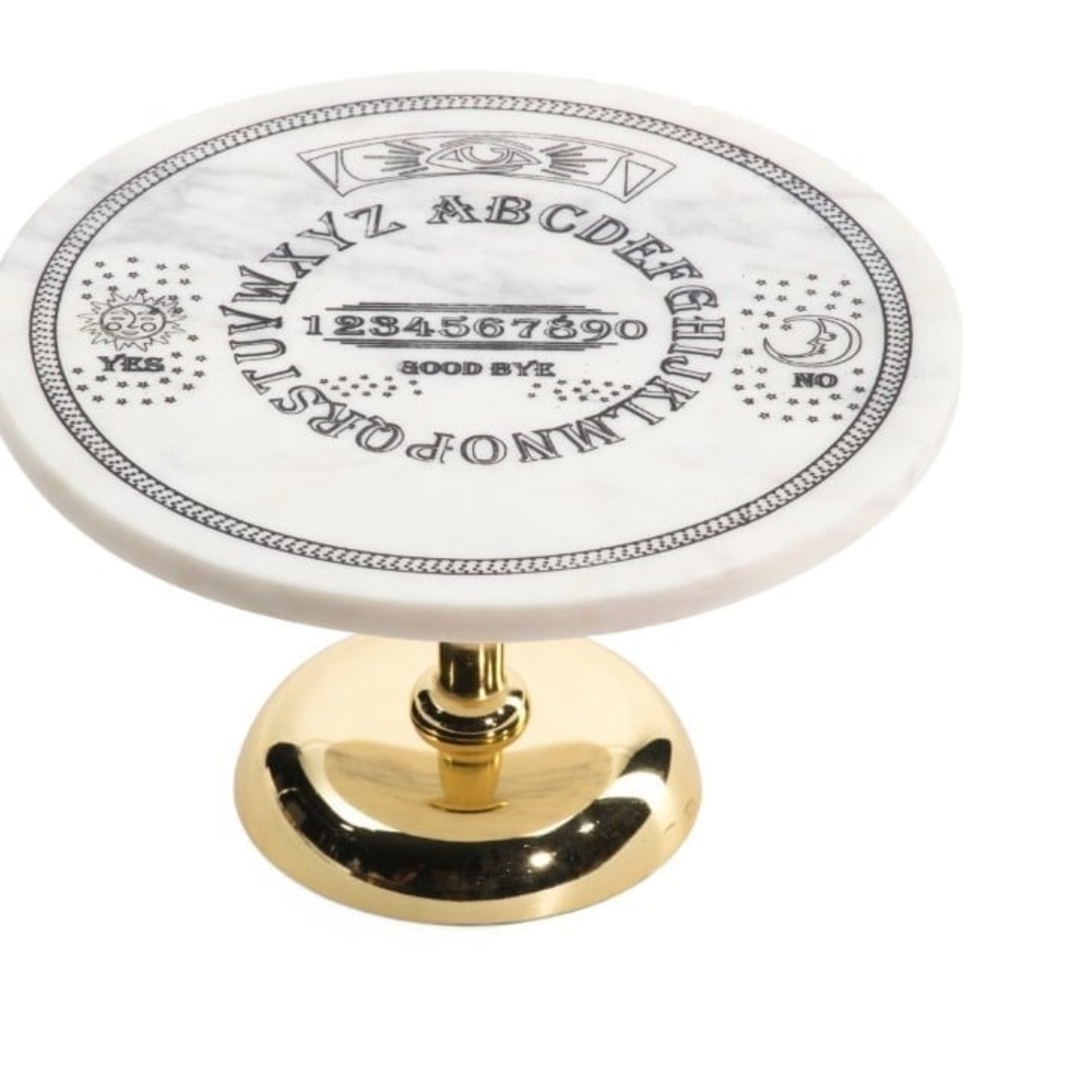 Gold and White Ouija Board Decorative Stand